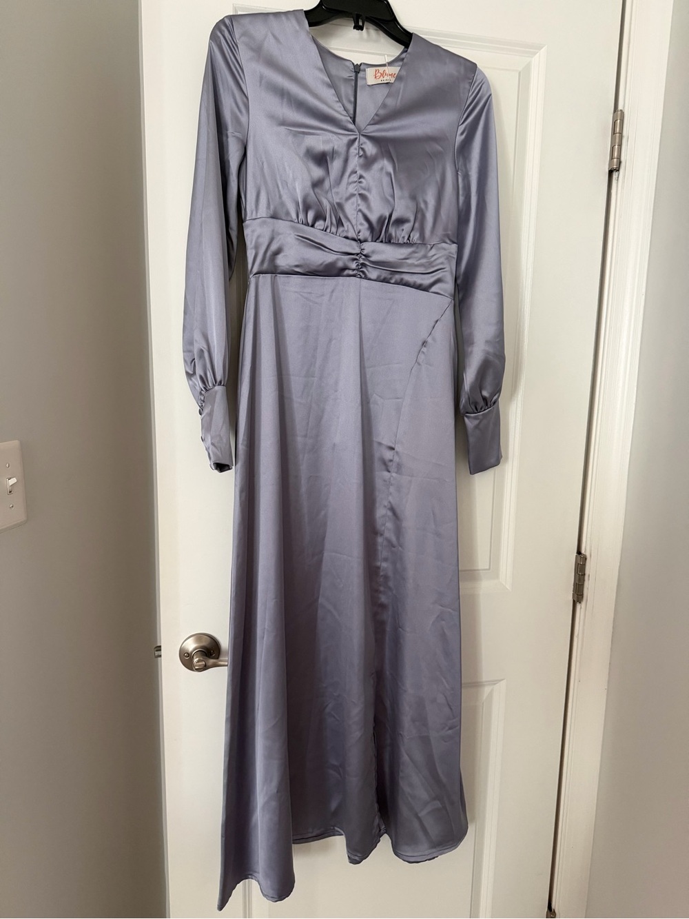 ASOS Lavender Satin Long-Sleeve Maxi Dress